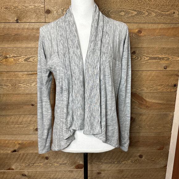 Athleta Nirvana Wear Two Way Wrap Cardigan Sweater Gray Open Front XS - Picture 3 of 7